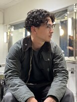 メリケンバーバーショップ フクオカ(MERICAN BARBERSHOP FUK)&nbsp;ハイライトマッシュパーマウルフアッシュブラック