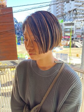 ボスコ 下北沢店(bosco) 黒髪デザインブリーチ ≪saya≫