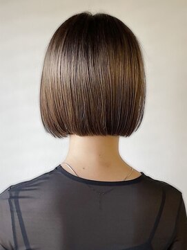 ハウ 心斎橋(how) ブリーチなし大人可愛いマロンブラウン似合わせ耳かけボブ