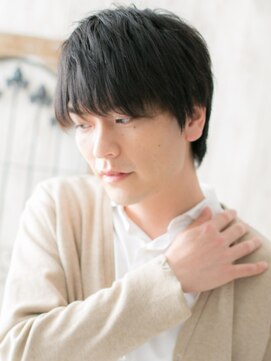 20代30代アッシュブラック清潔感メンズカットY草加