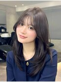 e59ブリーチなしアイスグレージュトレンド韓国レイヤーカット