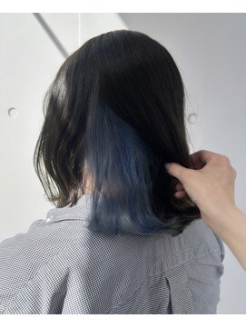 カリーナコークス 原宿 渋谷(Carina COKETH) ブリーチ2回のクリアブルーインナーカラーダブルカラー