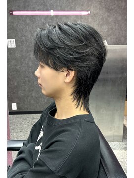 メンズサロン スライバイリアオオサカ(Sly By Ria OSAKA) ～毛流れセンターパートウルフ～【大阪】【梅田】