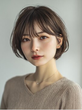 ロディーナ 大口 新子安(rodina) クラゲヘアー/小顔に見せるヘア/ココアベージュ/大口子安新子安