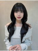 【レイヤー】シルバーブラック×セミロングレイヤー
