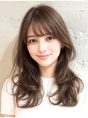 レイヤー 顔周りカット 韓国 くびれヘア 透明感カラー 髪質改善