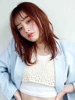 ヘアメイク アージュ 天神西通り店(HAIR MAKE age)&nbsp;ピンクブラウン レイヤーカット フェイスレイヤー セミロング