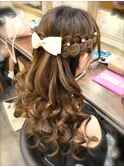 編み込み☆ハーフアップ