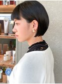 丸みショートボブ　耳かけショート　骨格矯正