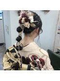 【成人式ヘア】玉ねぎヘア紐アレンジ