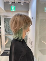 【翁長孝輔】透明感ミルクティーベージュ×艶髪ペールグリーン
