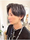 2wayセンターパート無造作束感カジュアル黒髪ショート梅ヶ丘30代