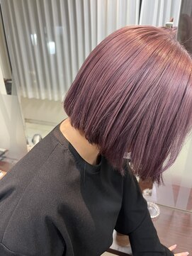 インセンス 用賀店(insence) ラベンダーブラウン/ピンクヘア/切りっぱなしボブ
