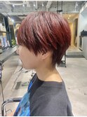 メンズライクショートカット×レッド