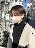 NUDEハンサムショート前髪なしショートセンターパートショート