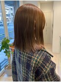 似合わせカットメルティーカラー外ハネボブワイドバングベージュ