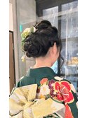 編み込みシニヨン