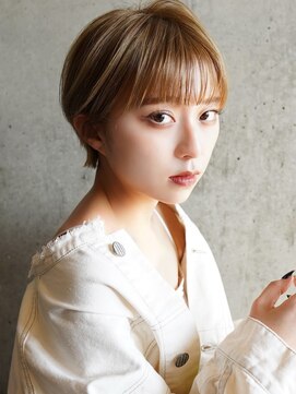 ラフィス ヘアー メリー 桂川店(La fith hair merry) 【La fith】丸みショート×ハイトーンベージュ