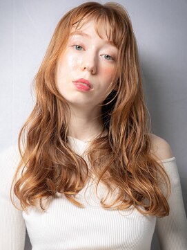 モッズヘア 越谷(mod's hair) アプリコットオレンジイメチェンフェミニンロングv越谷20代30代