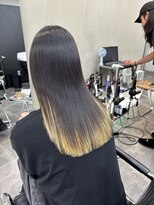 ファビ 渋谷(Fab)&nbsp;くびれヘア/暗めカラー/アプリコットオレンジ/縮毛矯正