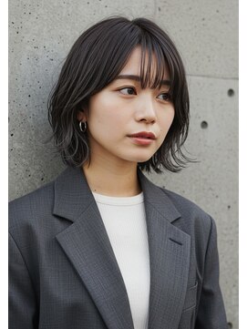 フルショウ 苦楽園店(FURUSHO) チャコールグレー/バタフライカット/小顔みせくびれヘア