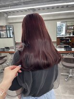 ニコ トウキョウ 渋谷(nico TOKYO)&nbsp;ダブルカラーチェリーレッドピンクブラウン韓国レイヤーロング