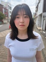クティエ(Cuthie)&nbsp;#くびれミディ#顔周りレイヤー#シースルーバング#暗髪ブラウン