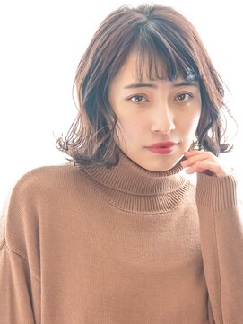 ヘアーサロン ラフリジー(Loufreasy) 【イルミナカラー】でアッシュブラウン×外ハネボブ