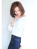アッシュブラウン前下がり大人かわいい小顔フレンチボブ大人ボブ
