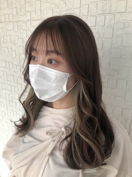 テラスヘア 新潟駅南(TERRACE hair) お洒落インナーカラーオリーブベージュ(^^)♪