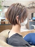 《30代40代》白髪ぼかしハイライト前下がりショート【イケダ】★