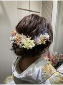 和装カラフルふわふわアップ