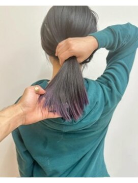 似合わせ/白髪ぼかし/インナーカラーに特化した髪質改善サロン 元住吉 武蔵小杉 グラデーションデザイン裾カラー/インナーイヤリングカラー