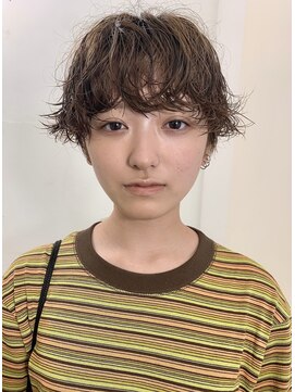 レコ 渋谷(LECO) イメチェン前髪マッシュショートウェーブパーマ