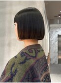 ぱつっと可愛いミニボブ×縮毛矯正