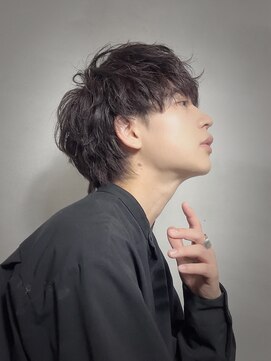 刈部倶楽舞 ミディアムマッシュ × ツイストスパイラルパーマ【朝久】