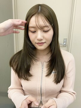 パークレーン アイス イヴェン(park lane ICI yeven) オリーブベージュブリーチなしWカラーロングレイヤー/akane