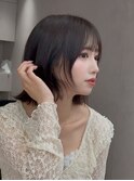 ミニウルフレイヤーカット顔周り前髪韓国ミディアムロング/池袋