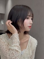 ロンドソレイユ 池袋(Lond soleil) ミニウルフレイヤーカット顔周り前髪韓国ミディアムロング/池袋