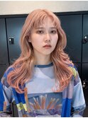 ロング前髪カット顔周りレイヤー韓国ヘア_F30838