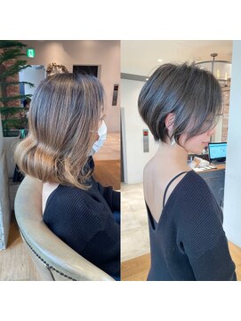 バンプ ギンザ(BUMP GINZA) 30代40代50代白髪ぼかし髪型白髪染め面長細目ハイライト伊