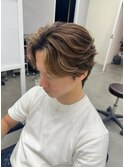 大人抜け感センターパート×フェザーパーマ