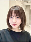 表参道艶髪ミディアムレイヤー髪質改善カラーアッシュグレー30代