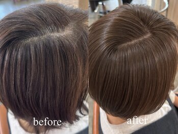 ヘア アンド スパ エジェリ プリム(hair&spa egerie prime)の写真/頭皮と髪に優しい白髪染めで上品に魅せる大人髪へ。髪質改善との相性◎