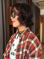 ヘアーアンドスパ フェリーチェ ミチ 野田屋町店(HAIR&SPA felice MICHI) 顔周りレイヤーカット ミディアムボブ ヒッピーパーマ 韓国風
