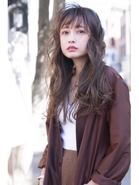 オースティン 門前仲町(AUSTIN) 大人かわいい前髪セシルカットココアブラウンフリンジウェーブ