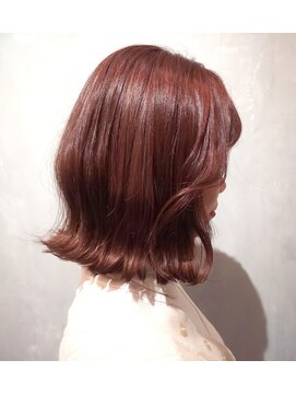 オト(oto) 韓国風切りっぱなしヘア チェリーブラウン♪ 外ハネボブ♪