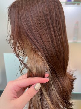 フェアレディ 烏山店(FAIRLADY) ウォームブラウン×ベージュインナー ツヤ感セミロング