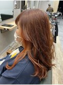 大人かわいい/イヤリングオレンジ/美髪/ネビージュ[稲毛/稲毛駅]