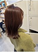 #オレンジブラウン　#くびれヘアー